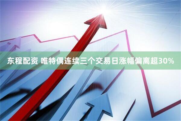 东程配资 唯特偶连续三个交易日涨幅偏离超30%