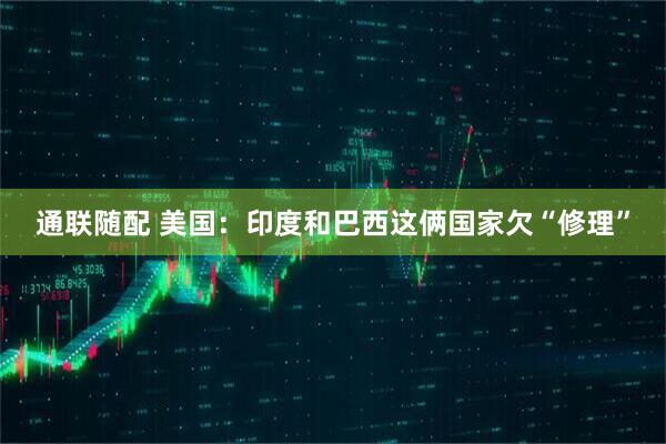 通联随配 美国：印度和巴西这俩国家欠“修理”