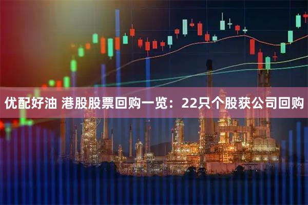 优配好油 港股股票回购一览：22只个股获公司回购